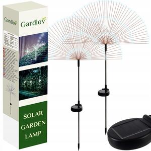 Set 2x LED hladno bela solarna dekorativna svetilka fontana steklena vlakna 89cm