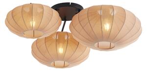Japandi stropna svetilka rjava 3-luči - Multi Bida