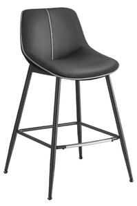 Barski stol, 2 kos, z ergonomskim naslonjalom, višina sedeža 62 cm, črna | VASAGLE