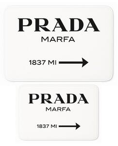 Bele žametne kopalniške preproge v kompletu 2 ks 60x100 cm Prada – Mila Home
