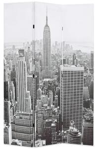 VidaXL Zložljiv paravan 120x170 cm New York podnevi črn in bel