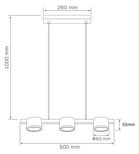 LED Lestenec na vrvici MIRELLA 3xGX53/6W/230V črna