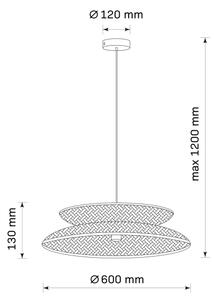 Lestenec na vrvici BALI 1xE27/20W/230V pr. 60 cm bambus