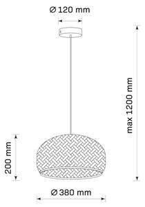 Lestenec na vrvici KORFU 1xE27/20W/230V pr. 38 cm bambus