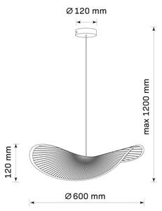 Lestenec na vrvici CAPRI 1xE27/20W/230V pr. 60 cm bambus