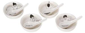 POLSPOTTEN Komplet skodelic z žlicami POLSPOTTEN Undressed Bowls 200 ml 4-pack