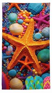 Hitro sušeča se plažna brisača COLOR SEA barvna 70 x 140 cm, 100% mikrotkanina