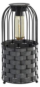 Searchlight Solarna LED terasa svetilka Tahoa, 26 cm, siva, ratana, IP44, Siva, Les, Podeželska hiša / Rustikalna