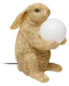 KARE Kare namizna svetilka Sweet Rabbit, zlata barva, višina 15 cm, E27, Zlata / medeninasta, Dnevna soba / jedilnica, Plastika, Dizajn