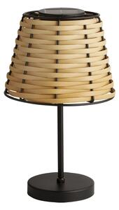 Searchlight Solarna LED namizna svetilka Dalisay, rjava, ratana, 31 cm, IP44, Les, Les, Podeželska hiša / Rustikalna
