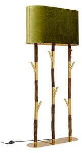 KARE Kare Stojna svetilka Twig, zelena/zlata, 154 cm, E27, Zelena, Dnevna soba / jedilnica, Les, Dizajn