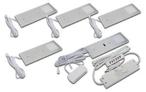 Hera LED svetilka pod omarico Eco-Pad F 5x set 3.000K aluminij, zatemnjen, Kovinska, Kuhinja, Kovina, Sodobni, Montaža pohištva