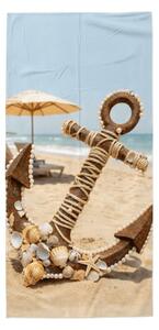 Hitrosušeča plažna brisača ANTIC ANCHOR barvna 70 x 140 cm, 100% mikrotkanina