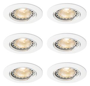 Komplet 6 modernih vgradnih reflektorjev belih nagibnih GU10 50mm - Edu