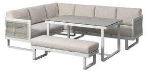 LOUNGE GARNITURA tekstilno pletivo, tkanina aluminij