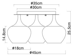 Globo 15548-3DG - Lestenec MAXY 3xE27/40W/230V