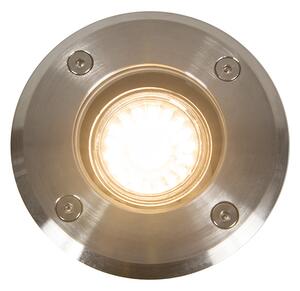 Komplet 6 zunanjih talnih reflektorjev jeklo 11 cm IP67 - Basic Round