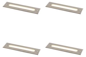 Komplet 4 modernih talnih reflektorjev jeklo 30 cm vklj. LED IP65 - Eline