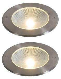 Komplet 2 modernih talnih reflektorjev jeklo vklj. LED 20W - Bridge