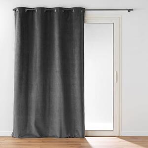 Antracitno siva žametna zavesa 140x260 cm Olympe – douceur d'intérieur
