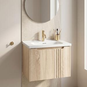 Kopalniška omarica z umivalnikom Rea Rivo DB86-60L-3 Light 60cm