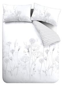 Bela/siva podaljšana posteljnina za zakonsko posteljo 230x220 cm Meadowsweet Floral – Catherine Lansfield