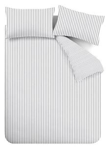 Siva enojna flanelna posteljnina 135x200 cm Stripe – Catherine Lansfield