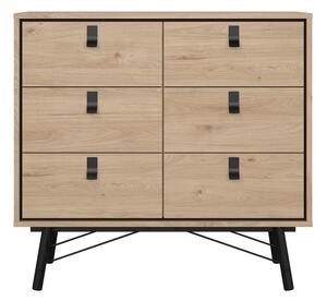Nizka komoda v hrastovem dekorju v naravni barvi 102x99 cm Ry – Tvilum