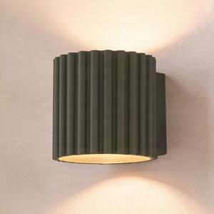 SOLLUX LIGHTING Stenska svetilka Aura, olivno zelena, Ø 10 cm, G9, svetloba navzgor/navzdol,, zatemnjen, Zelena, Hodnik, Aluminij, Sodobni