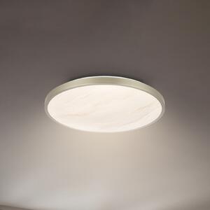 Briloner LED-stropna svetilka Competo, 3.000 K, premer 33 cm, mat nikljev, Bež, Študija / pisarna, Plastika, Sodobni