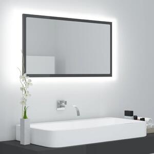 VidaXL LED kopalniško ogledalo visok sijaj sivo 80x8,5x37 cm akril