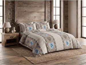 Krep posteljnina HEART RETRO POLY rjava Dimenzije posteljnine: 70 x 90 cm | 140 x 200 cm