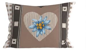 Polibombažna prevleka za vzglavnik HEART RETRO POLY 50x70 cm, rjava