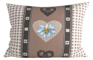 Polibombažna prevleka za vzglavnik HEART RETRO POLY 70x90 cm, rjava