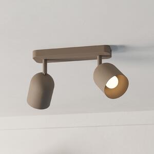 EGLO Stropni žaromet Tilston, bež, dolžina 28 cm, 2-krilni, jeklo, zatemnjen, Bež, Dnevna soba / jedilnica, Kovina, Strop z več plameni
