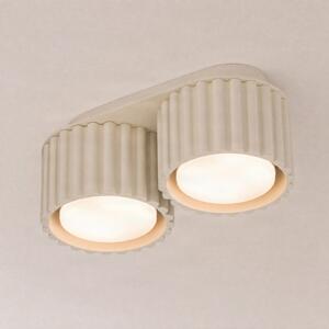 SOLLUX LIGHTING Stropna svetilka Aura 2, bež, 2-žarilna, dolžina 21 cm, GX53, zatemnjen, Bež, Hodnik, Aluminij, Sodobni