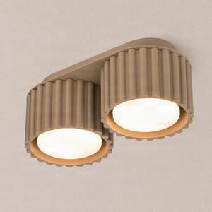 SOLLUX LIGHTING Stropna svetilka Aura 2, siva, 2-žarilna, dolžina 21 cm, GX53, zatemnjen, Siva, Hodnik, Aluminij, Sodobni