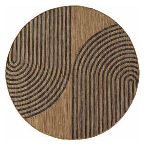 Črna/rjava okrogla notranja in zunanja preproga ø 80 cm Mira 1453 – Ayyildiz Carpets