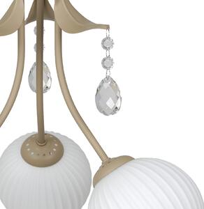 Milagro Lighting Stropna svetilka Celeste, siva-rjava, Ø 40 cm, kovina, 3-žarilna, zatemnjen, Zlata / medeninasta, Dnevna soba / jedilnica, Kovina