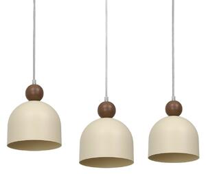 Milagro Lighting Visoka svetilka Timon, siva/bež, dolžina 60 cm, kovina, 3-žarilna, zatemnjen, Bež, Dnevna soba / jedilnica, Kovina, Sodobni