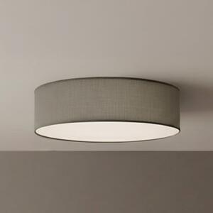 Milagro Lighting Stropna svetilka Marshall, siva, Ø 50 cm, kovina/ratan, zatemnjen, Siva, Dnevna soba / jedilnica, Les, Sodobni