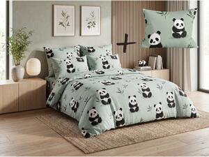 Set posteljnine iz mikrovlaken PANDA RELAX mint + prevleka za vzglavnik 50 x 70 cm GRATIS
