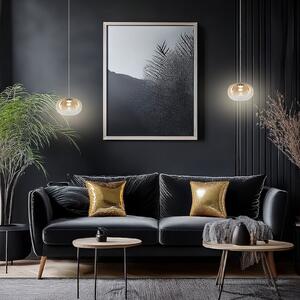 Milagro Lighting LED-visoka svetilka Vaso, jantarne barve, Ø 18 cm, steklo, Bež, Dnevna soba / jedilnica, Steklo, Sodobni