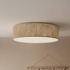 Milagro Lighting Stropna svetilka Marshall, rjava, Ø 50 cm, kovina, ratana, zatemnjen, Rjava / rjasta, Dnevna soba / jedilnica, Les, Sodobni
