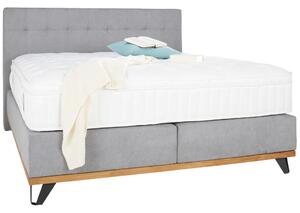 POSTELJA BOXSPRING x , tekstil, leseni material siva