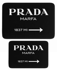 Črne žametne kopalniške preproge v kompletu 2 ks 60x100 cm Prada – Mila Home