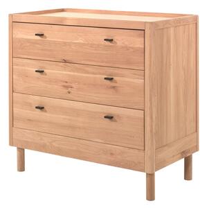 Otroška komoda iz masivnega hrasta v naravni barvi 100x95x55 cm Forrest – Vipack