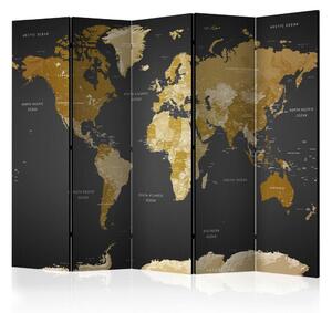 Artgeist Paravan World Map, 5-Delni, Enostranski