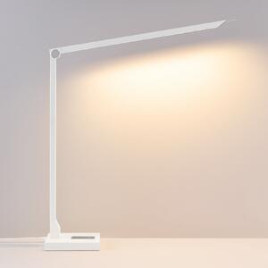 Molto Luce LED-namizna svetilka FLOYD PRO, bela, 55 cm, CCT, z možnostjo zatemnitve, zatemnjen, Bela, Študija / pisarna, Aluminij, Sodobni