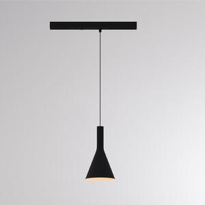 Molto Luce LED-viseča svetilka na tirnici LORA I, črna, Ø 15 cm, 40° CCT, trifazna, Črna, Dnevna soba / jedilnica, Kovina, Sodobni, Sistem tirnic